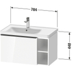 Duravit D-Neo wastafelonderkast 78.4x44x45.2cm 1 lade met softclose Basalt Mat SW640774