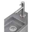 Differnz Ravo fonteinset - 38.5x18.5x25cm - Rechthoek - 1 kraangat - Recht matte chromen kraan - met zwart frame - beton donkergrijs SW373239