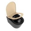 MONDIAZ LAVIE wandclosetpack - 36x53cm - diepspoel - rimless - Urban (zwart) - softclose - quick-release - toiletzitting - Sand (beige) SW1208778