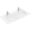 Villeroy & Boch Finion meubelwastafel met 2 kraangaten 100x50cm ceramic+ zonder overloop wit SW106524