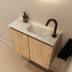 MONDIAZ TURE-DLUX 60cm toiletmeubel Washed Oak. EDEN wastafel Ostra positie rechts. Met 1 kraangat. SW1105118