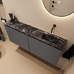 MONDIAZ TURE-DLUX 120cm toiletmeubel Dark Grey. EDEN wastafel Lava positie rechts. Zonder kraangat. SW1103784
