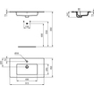 Ideal Standard Tiempo Wastafel H14xD45cm 1 kraangat rechthoek Keramiek Wit SW119958