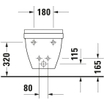 Duravit Starck 3 wandbidet inclusief verdekte bevestiging wit 0293374