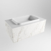 MONDIAZ ERIN Badkamermeubelset - 80cm - carrara - 1 lade - wasbak midden - 1 kraangat - Talc SW697033