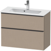 Duravit D-Neo wastafelonderkast 81x62.5x37.2cm 2 lades Linnen Mat SW641013