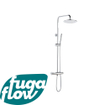 FugaFlow Eccelente Sobrado Badkamer Thermostatische Regendoucheset - 25cm - ronde hoofddouche - staafhanddouche - chroom SW1123180