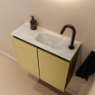 MONDIAZ TURE-DLUX 60cm toiletmeubel Oro. EDEN wastafel Opalo positie rechts. Met 1 kraangat. SW1104434