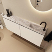 MONDIAZ TURE-DLUX 120cm toiletmeubel Talc. EDEN wastafel Glace positie rechts. Met 1 kraangat. SW1103176