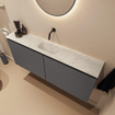 MONDIAZ TURE-DLUX 120cm toiletmeubel Dark Grey. EDEN wastafel Opalo positie midden. Zonder kraangat. SW1104281
