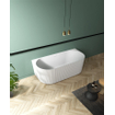 ZEZA Blend half vrijstaand bad - ribbel - 170x80x58cm - met afvoer - acryl - mat wit SW962843