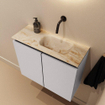 MONDIAZ TURE-DLUX 60cm toiletmeubel Cale. EDEN wastafel Frappe positie rechts. Zonder kraangat. SW1102685
