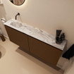 MONDIAZ TURE-DLUX 120cm toiletmeubel Rust. EDEN wastafel Glace positie links. Zonder kraangat. SW1103521