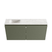 MONDIAZ TURE-DLUX 100cm toiletmeubel Army. EDEN wastafel Ostra positie links. Met 1 kraangat. SW1104714