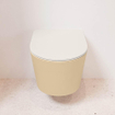 MONDIAZ LAVIE wandclosetpack - 36x53cm - diepspoel - rimless - Sand (beige) - softclose - quick-release - toiletzitting - Linen (offwhite) SW1208659