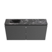 MONDIAZ TURE-DLUX 100cm toiletmeubel Dark Grey. EDEN wastafel Lava positie links. Met 1 kraangat. SW1103758