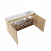 MONDIAZ TURE-DLUX 100cm toiletmeubel Washed Oak. EDEN wastafel Opalo positie rechts. Zonder kraangat. SW1104642