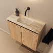 MONDIAZ TURE-DLUX 60cm toiletmeubel Washed Oak. EDEN wastafel Frappe positie midden. Zonder kraangat. SW1103055