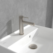 Villeroy & Boch Loop & Friends Eengreeps wastafelkraan met trekstang-afvoergarnituur - Matt Brushed Nickel (RVS) SW974114