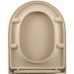 QeramiQ Dely Swirl Toiletset - 36.3x51.7cm - Geberit UP320 Burda inbouwreservoir - 35mm zitting - koperen bedieningsplaat - rechthoekige knoppen - beige SW1138593