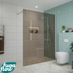 FugaFlow Eccelente Vetro inloopdouche badkamer - 160x200cm - rookglas - wandarm - mat wit SW1124414