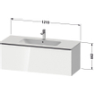 Duravit D-Neo wastafelonderkast 121x44x46.2cm 1 lade Betongrijs Mat SW640964