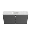 MONDIAZ TURE-DLUX 100cm toiletmeubel Dark Grey. EDEN wastafel Opalo positie midden. Met 1 kraangat. SW1104280