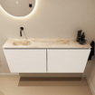 MONDIAZ TURE-DLUX 120cm toiletmeubel Talc. EDEN wastafel Frappe positie links. Zonder kraangat. SW1102606