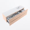 MONDIAZ Vica Badkamermeubelset - 160cm - onderkast rosee - 4 lades - wastafel cloud rechts - zonder kraangaten - 60cm hoge versie - talc SW1085147