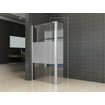 Wiesbaden Comfort zijwand draaibaar links 350 x 2000 x 10 mm nano helder glas met melkglas middenband/chroom SW373599