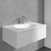 Villeroy & Boch Antao Eengreeps wastafelkraan - met Push-Open afvoergarnituur - Matt Brushed Nickel (RVS) SW974163