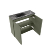 MONDIAZ TURE-DLUX 60cm toiletmeubel Army. EDEN wastafel Lava positie links. Zonder kraangat. SW1103685