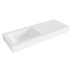 Mondiaz CLOUD Talc Vrijhangende wastafel - 120cm - wasbak links - rand 12cm - Solid surface Talc SW430261