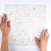 The Mosaic Factory Amsterdam mozaïektegel - 32.2x32.2cm - wand en vloertegel - Vierkant - Glas Cream glans SW62139