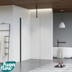 FugaFlow Eccelente Vetro inloopdouche badkamer - 180x200cm - helder glas - plafondarm - mat zwart SW1124453