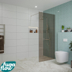 FugaFlow Eccelente Vetro inloopdouche badkamer - 90x200cm - rookglas - wandarm - geborsteld RVS - SW1125180