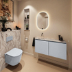 MONDIAZ TURE-DLUX 100cm toiletmeubel Clay. EDEN wastafel Glace positie links. Zonder kraangat. SW1103203