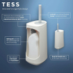 Tiger Tess Toiletborstelhouder met opbergfunctie vrijstaand en Swoop® borstel flexibel Wit Lichtgrijs SW877623