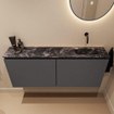 MONDIAZ TURE-DLUX 120cm toiletmeubel Dark Grey. EDEN wastafel Lava positie rechts. Zonder kraangat. SW1103784