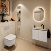 MONDIAZ TURE-DLUX 60cm toiletmeubel Linen. EDEN wastafel Ostra positie midden. Met 1 kraangat. SW1104947