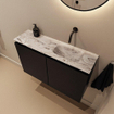 MONDIAZ TURE-DLUX 80cm toiletmeubel Urban. EDEN wastafel Glace positie rechts. Zonder kraangat. SW1103125