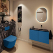MONDIAZ TURE-DLUX 80cm toiletmeubel Jeans. EDEN wastafel Lava positie rechts. Zonder kraangat. SW1103835