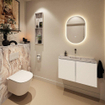 MONDIAZ TURE-DLUX 80cm toiletmeubel Talc. EDEN wastafel Glace positie midden. Zonder kraangat. SW1103091