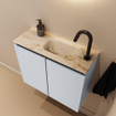 MONDIAZ TURE-DLUX 60cm toiletmeubel Clay. EDEN wastafel Frappe positie rechts. Met 1 kraangat. SW1102704