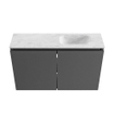 MONDIAZ TURE-DLUX 80cm toiletmeubel Dark Grey. EDEN wastafel Opalo positie rechts. Zonder kraangat. SW1104279