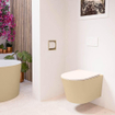 MONDIAZ LAVIE wandclosetpack - 36x53cm - diepspoel - rimless - Sand (beige) - softclose - quick-release - toiletzitting - Rosee (roze) SW1208695