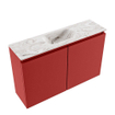 MONDIAZ TURE-DLUX 80cm toiletmeubel Fire. EDEN wastafel Glace positie midden. Met 1 kraangat. SW1103273