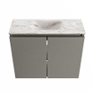 MONDIAZ TURE-DLUX 60cm toiletmeubel Smoke. EDEN wastafel Glace positie midden. Met 1 kraangat. SW1103534