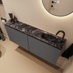 MONDIAZ TURE-DLUX 120cm toiletmeubel Dark Grey. EDEN wastafel Lava positie rechts. Met 1 kraangat. SW1103768