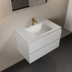 Mondiaz Aivy badmeubelset - 80x45x50cm - 1 kraangat - 1 wasbak talc Solid surface - Midden - 2 lades - Zonder spiegel - MDF Talc SW892098